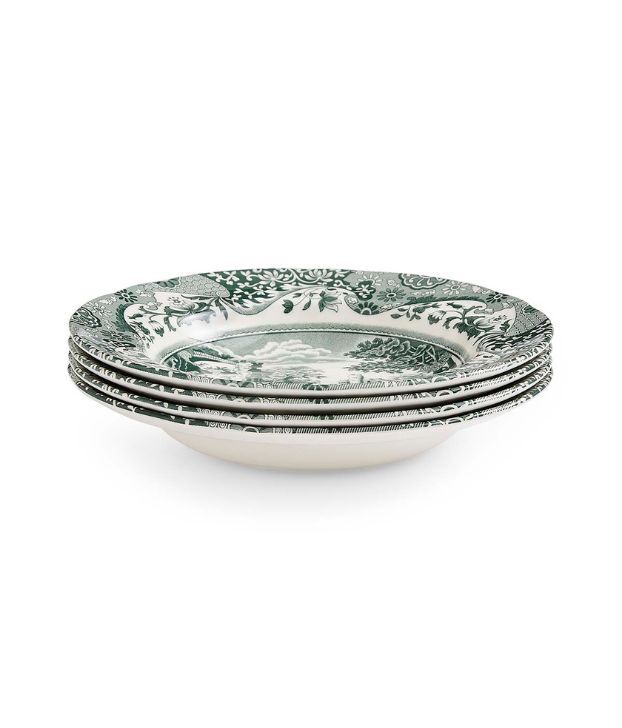 Heritage Green Italian Set of 4 Soup Plates